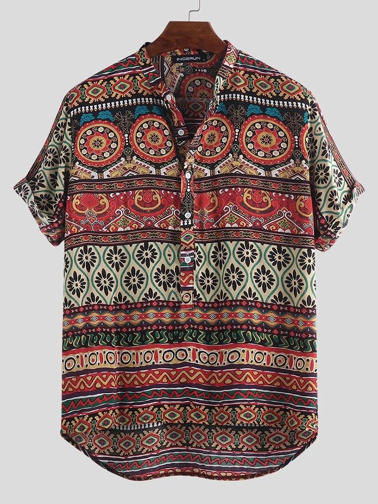 Geometric Printed Casual Shirt for Men