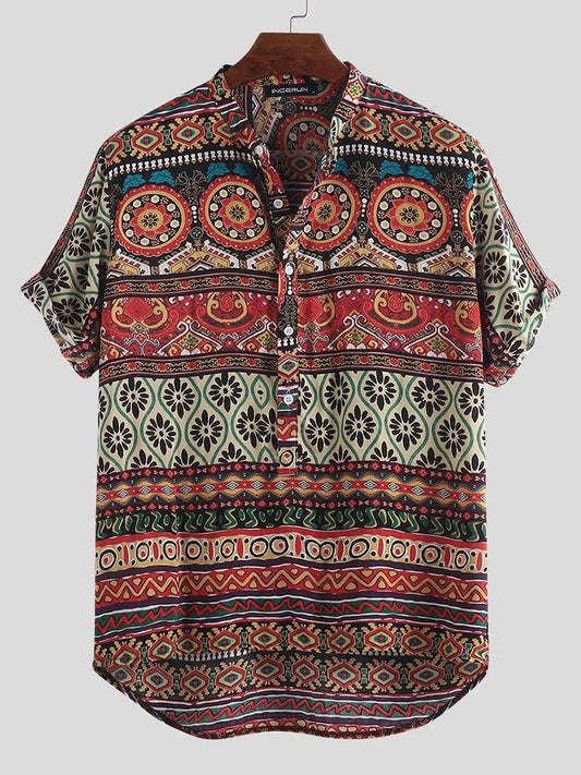 Geometric Printed Casual Shirt for Men