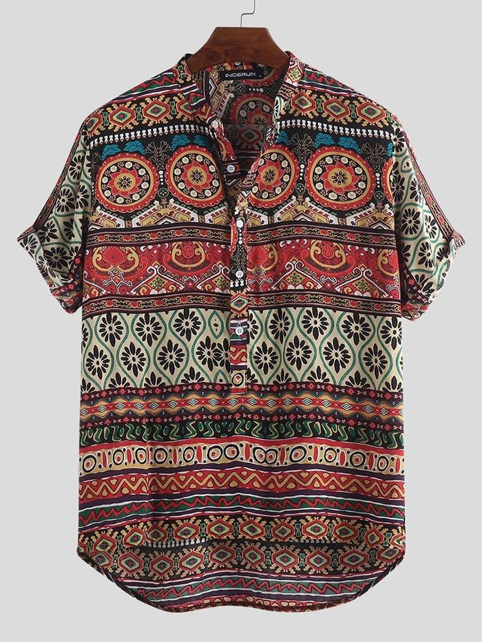 Geometric Printed Casual Shirt for Men