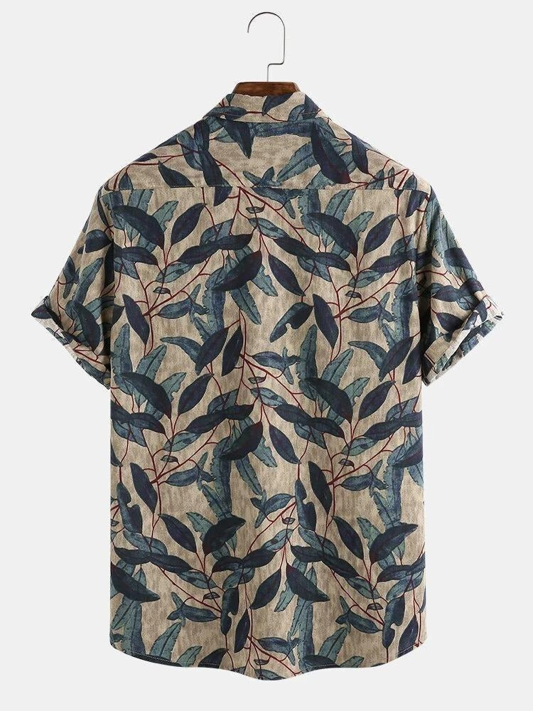 Leaf Print Casual Shirt for Men