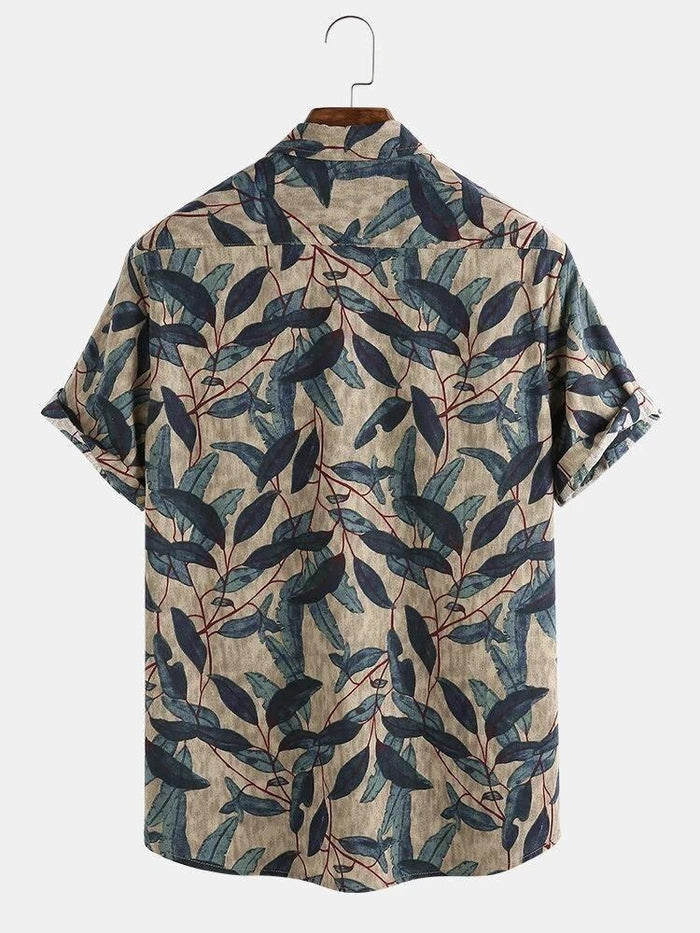 Leaf Print Casual Shirt for Men