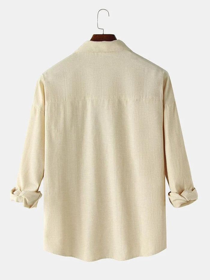 Cream Printed Casual Shirt for Men