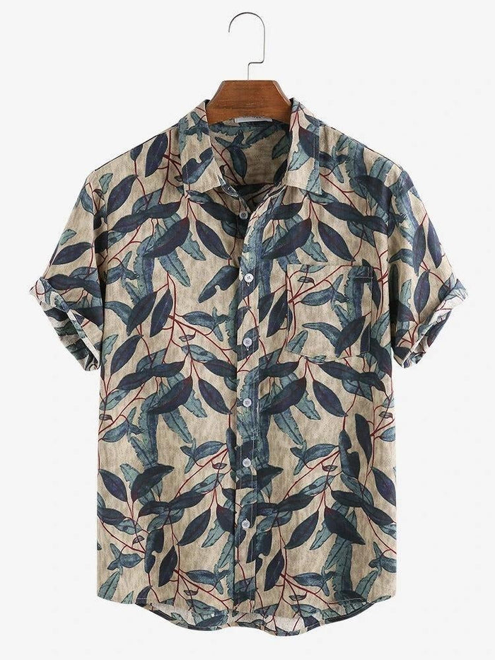 Leaf Print Casual Shirt for Men