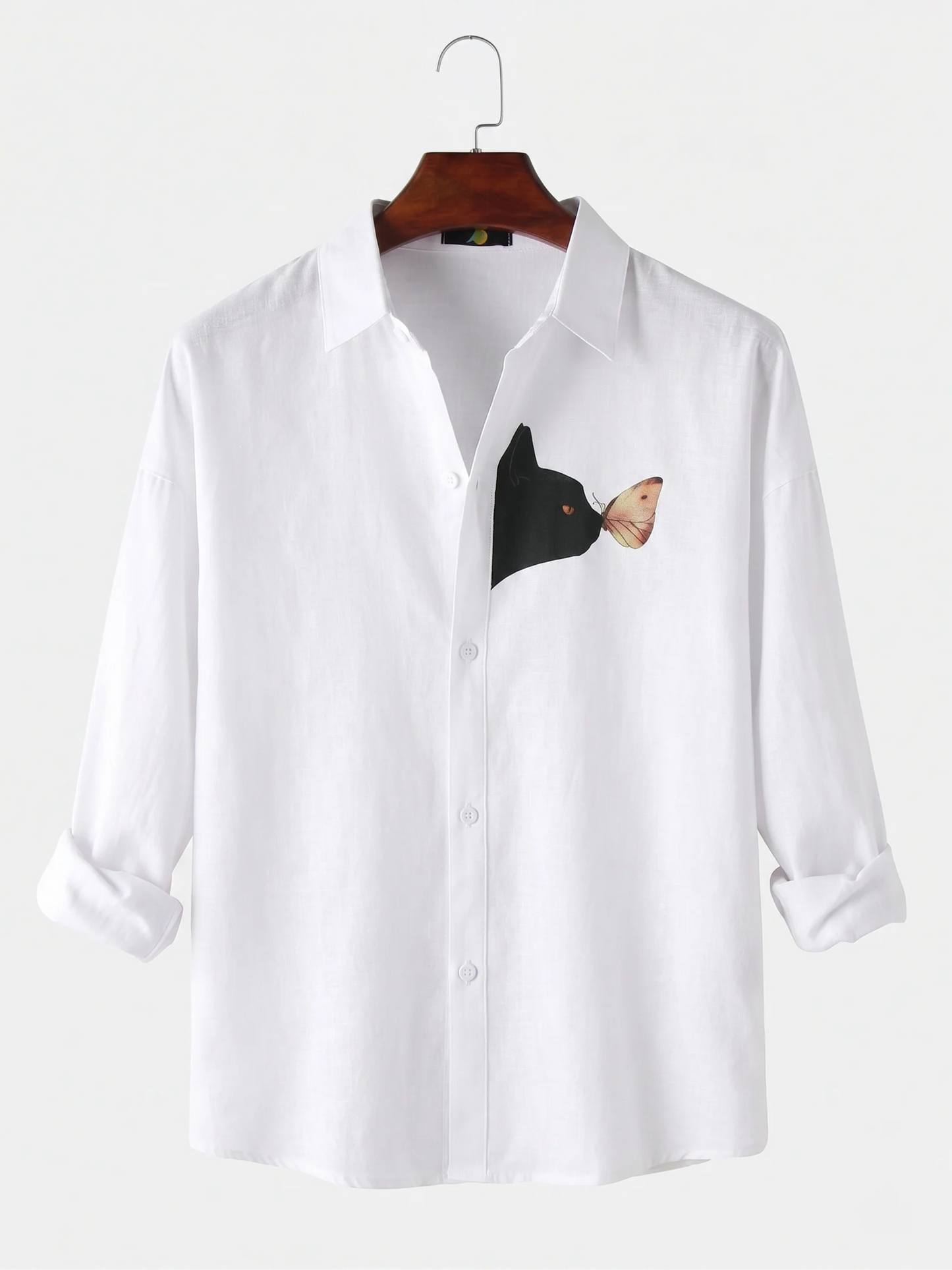White Printed Casual Shirt for Men